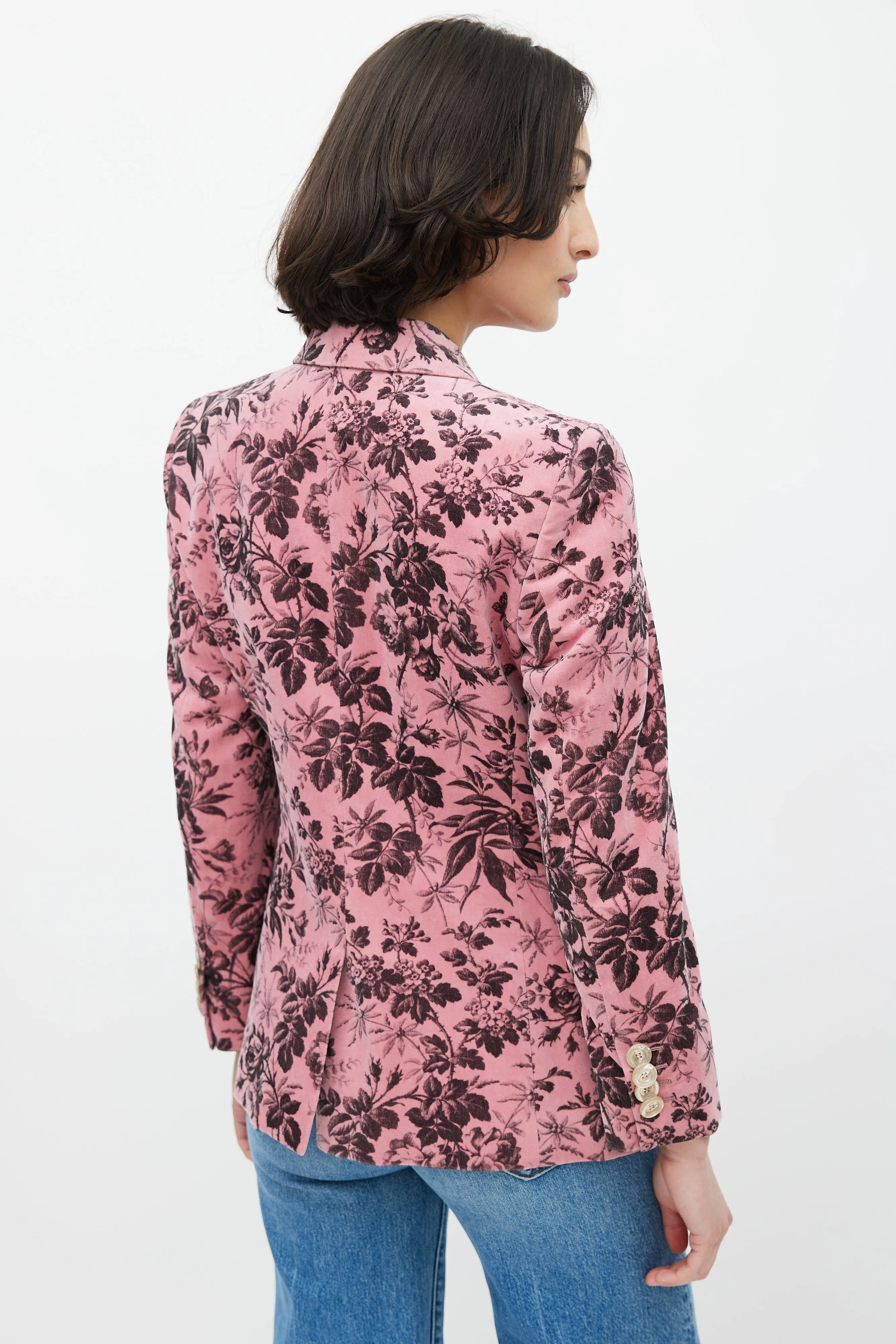 2016 Pink & Black Velvet Herbarium Blazer