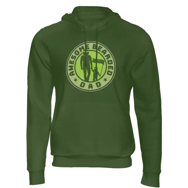 Awesome Bearded Dad Military Green Men's Hoodie
