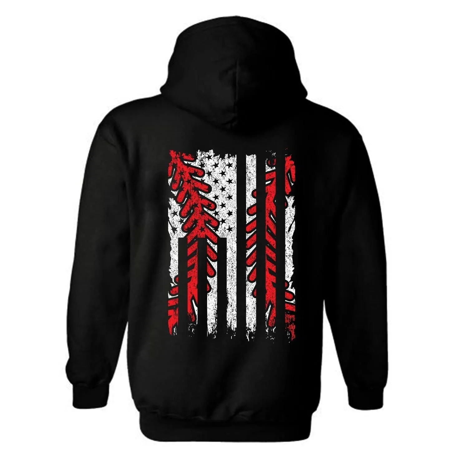 Baseball American Flag Patriotic Hoodie | Baseball Hoodie | Baseball Pattern | Gift for Husband | Gift for Baseball Lover | Unisex Hoodie