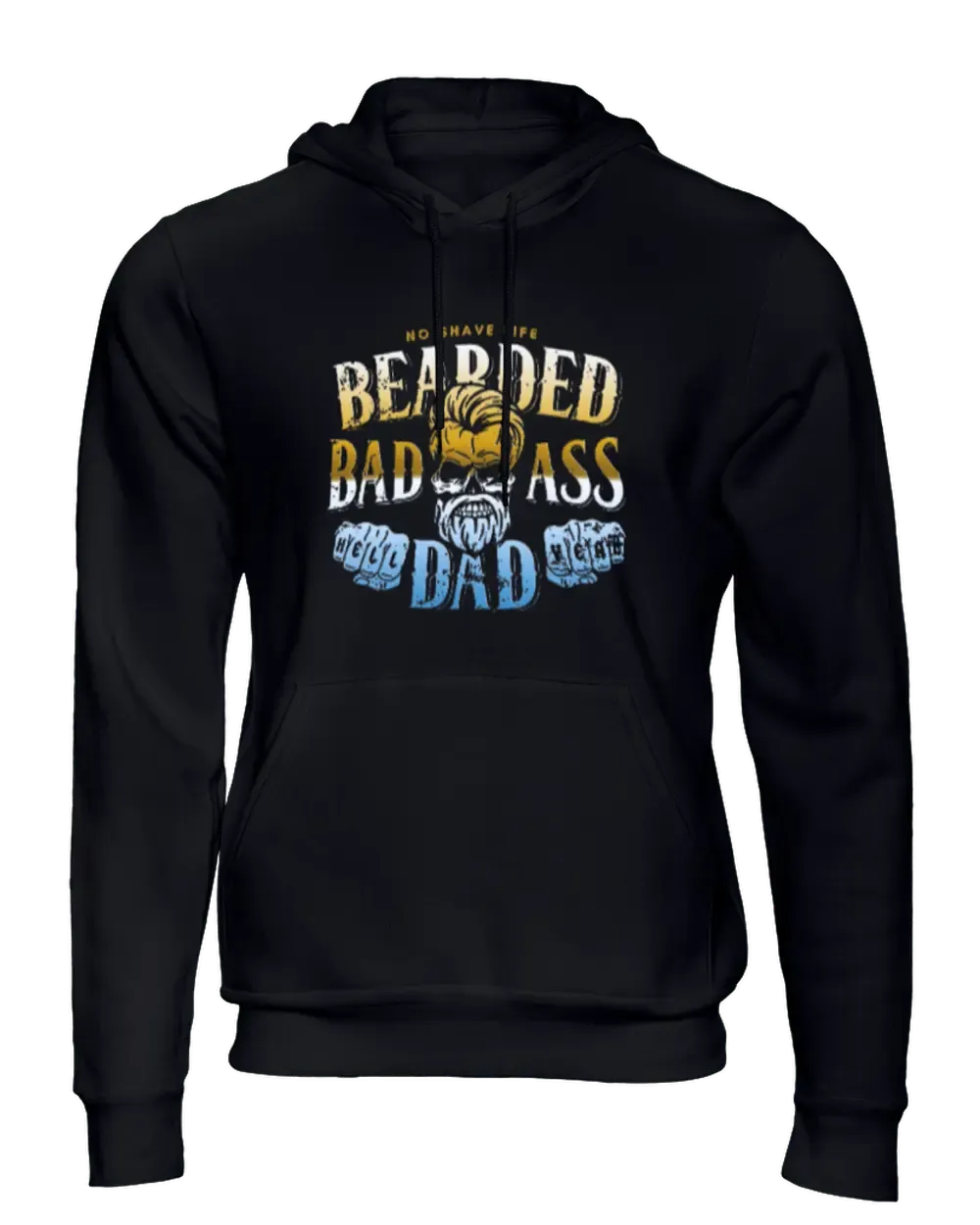 Bearded Badass Dad Black Men's Hoodie