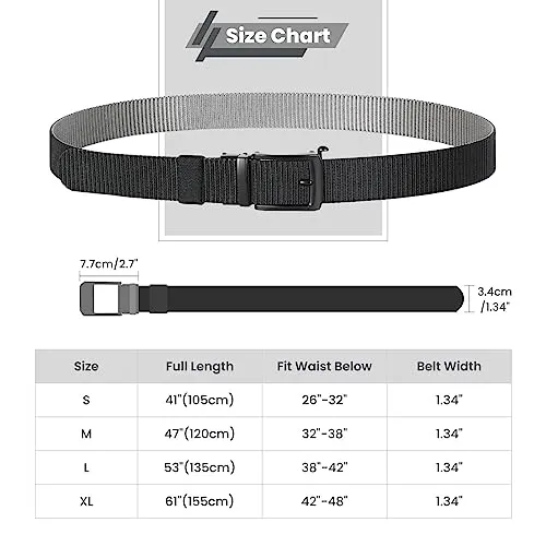 BELTROAD Mens Ratchet Belts Black Quick Release Nylon Belt for Him Reversible Golf Belt Black Buckle