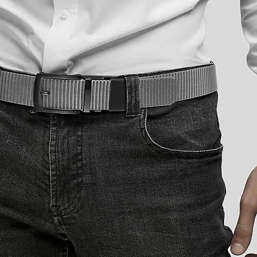 BELTROAD Mens Ratchet Belts Black Quick Release Nylon Belt for Him Reversible Golf Belt Black Buckle