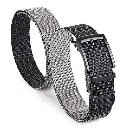 BELTROAD Mens Ratchet Belts Black Quick Release Nylon Belt for Him Reversible Golf Belt Black Buckle