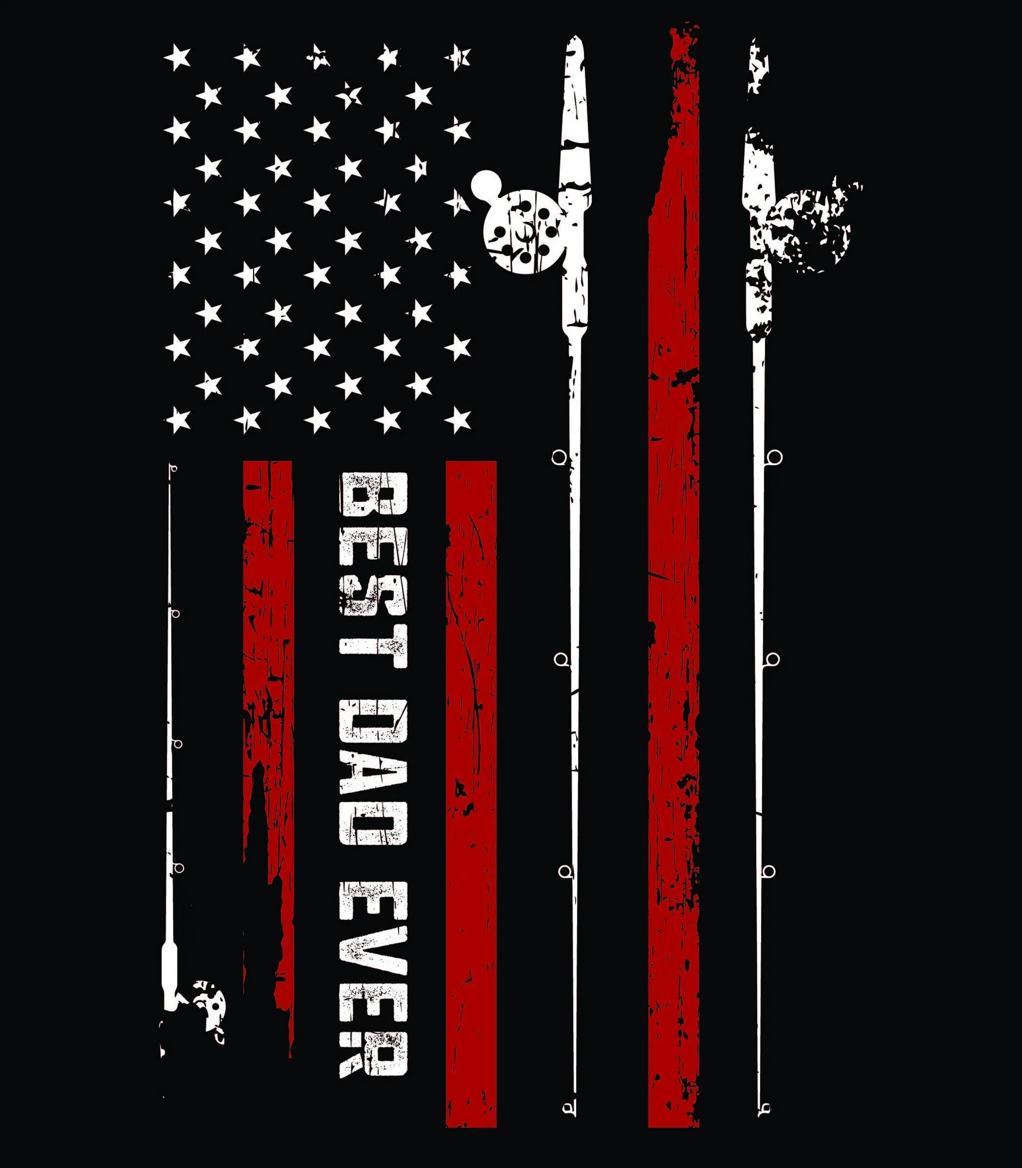 Best Dad Ever Fishing Rod American Flag Hoodie | Best Dad Ever | Fishing | American flag | Patriotic | Gift for Dads | Unisex Hoodie