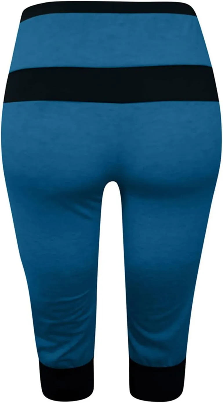 Capri Pants for Women Summer High Waisted Capris Pant Cropped Trouser Pants Stretchy Cinch Bottom Pant with Pocket