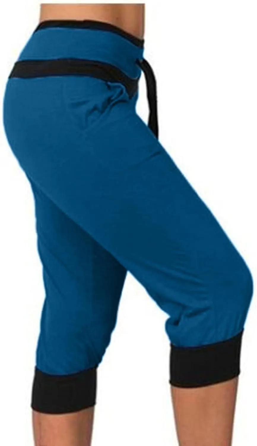 Capri Pants for Women Summer High Waisted Capris Pant Cropped Trouser Pants Stretchy Cinch Bottom Pant with Pocket