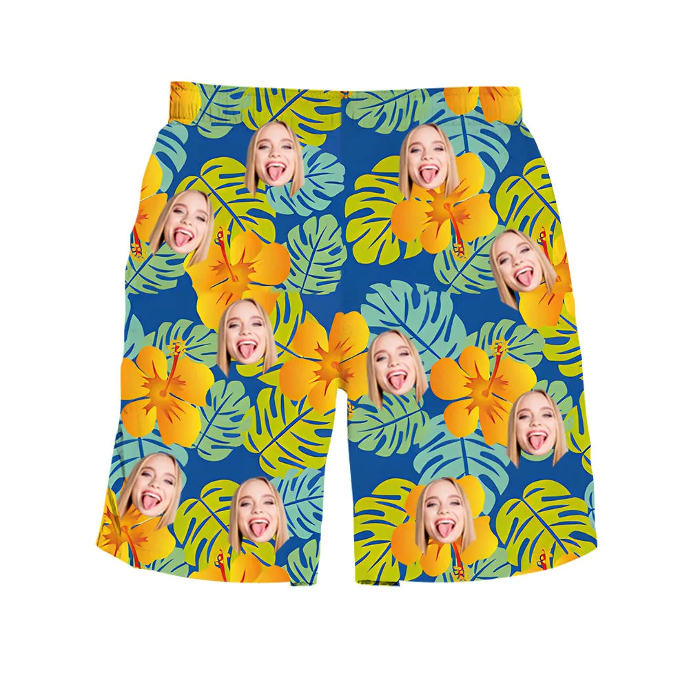 Customized Men's Beach Shorts Casual Summer Bottoms Holiday Party Wear Personalized Gifts for Dad/ Husband/ Boyfriend
