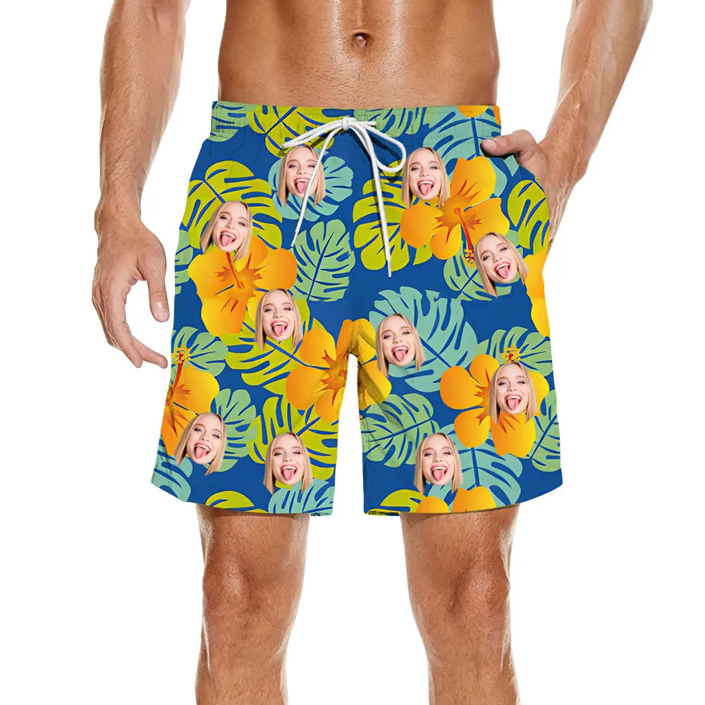 Customized Men's Beach Shorts Casual Summer Bottoms Holiday Party Wear Personalized Gifts for Dad/ Husband/ Boyfriend