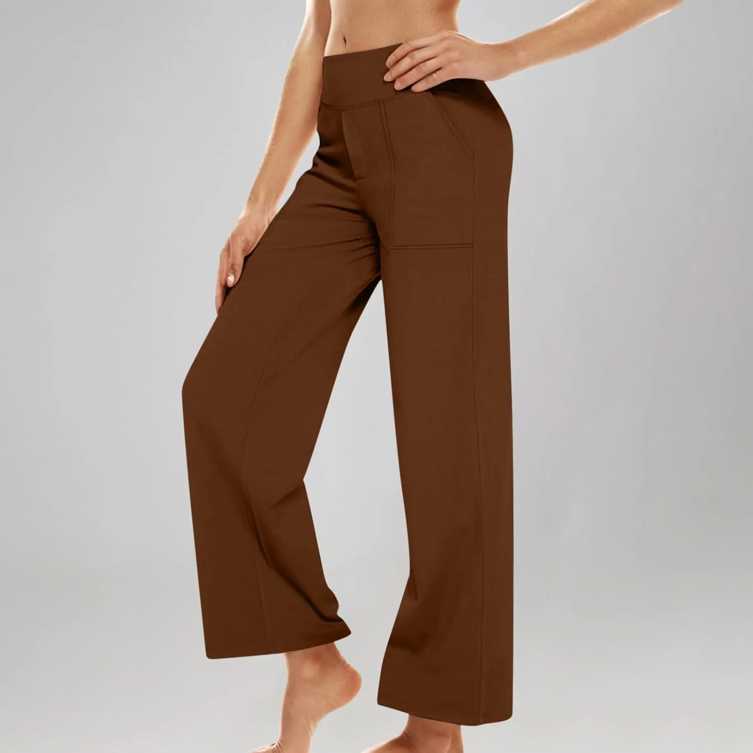 Dress Pants Women Work Business Pants Tummy Control Office Straight Wide Leg Trousers High Waisted Ladies Slacks
