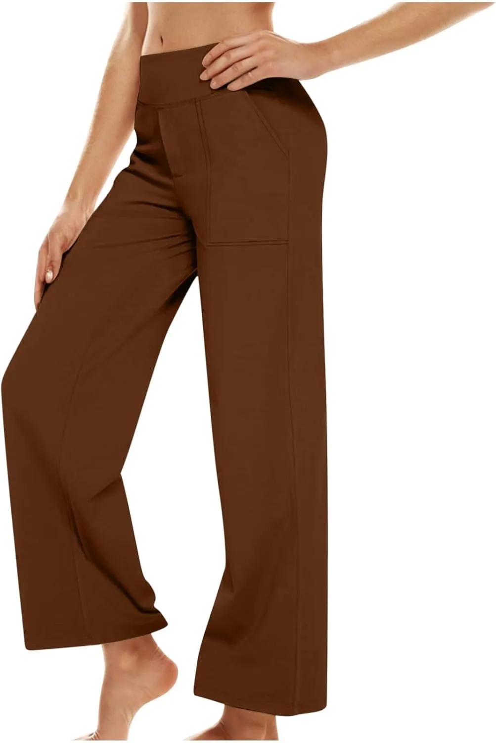 Dress Pants Women Work Business Pants Tummy Control Office Straight Wide Leg Trousers High Waisted Ladies Slacks
