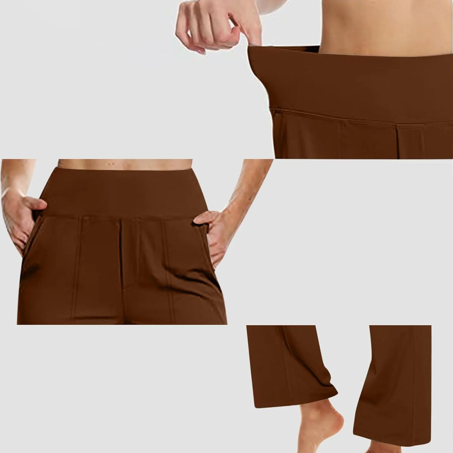 Dress Pants Women Work Business Pants Tummy Control Office Straight Wide Leg Trousers High Waisted Ladies Slacks