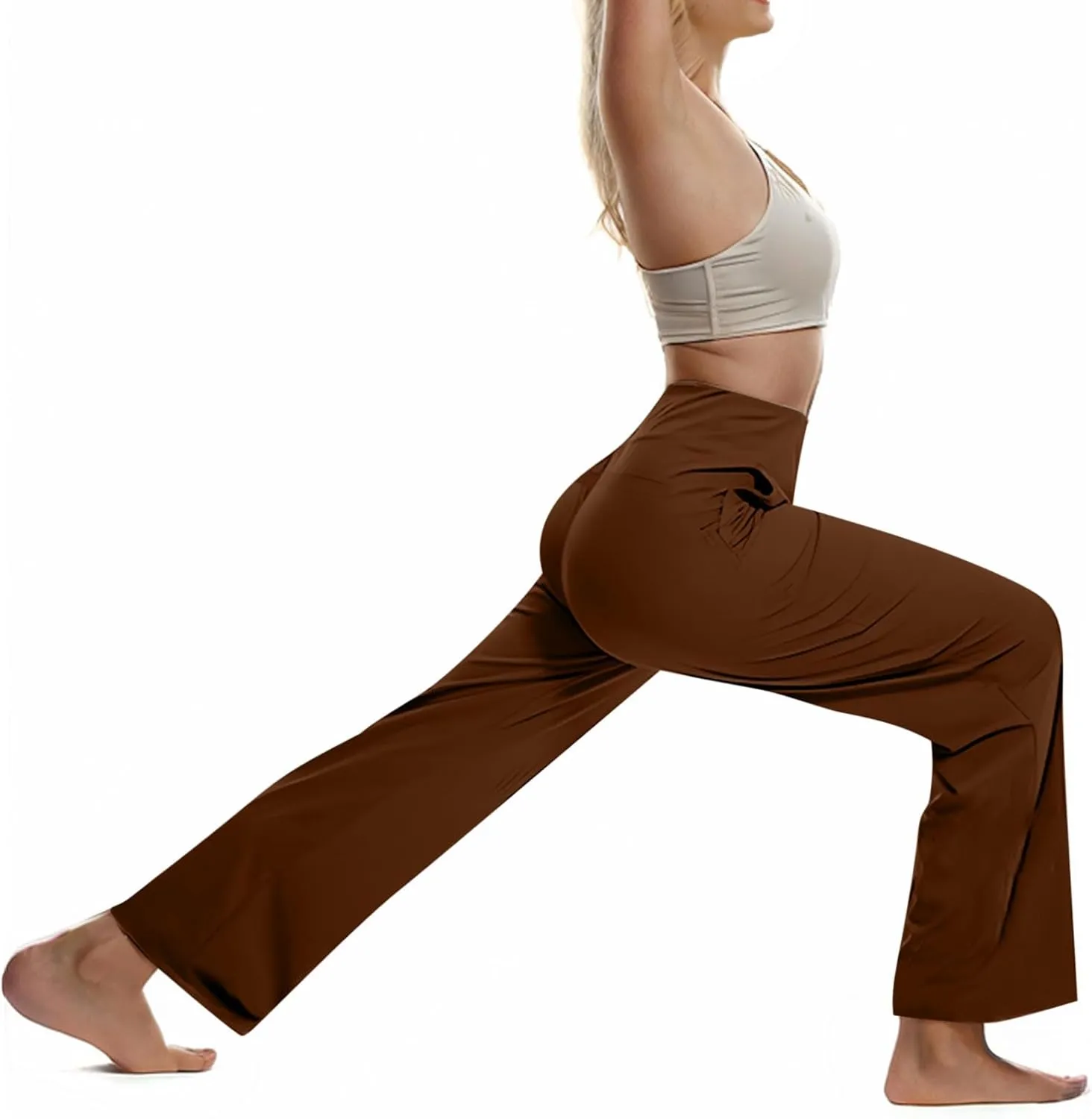 Dress Pants Women Work Business Pants Tummy Control Office Straight Wide Leg Trousers High Waisted Ladies Slacks