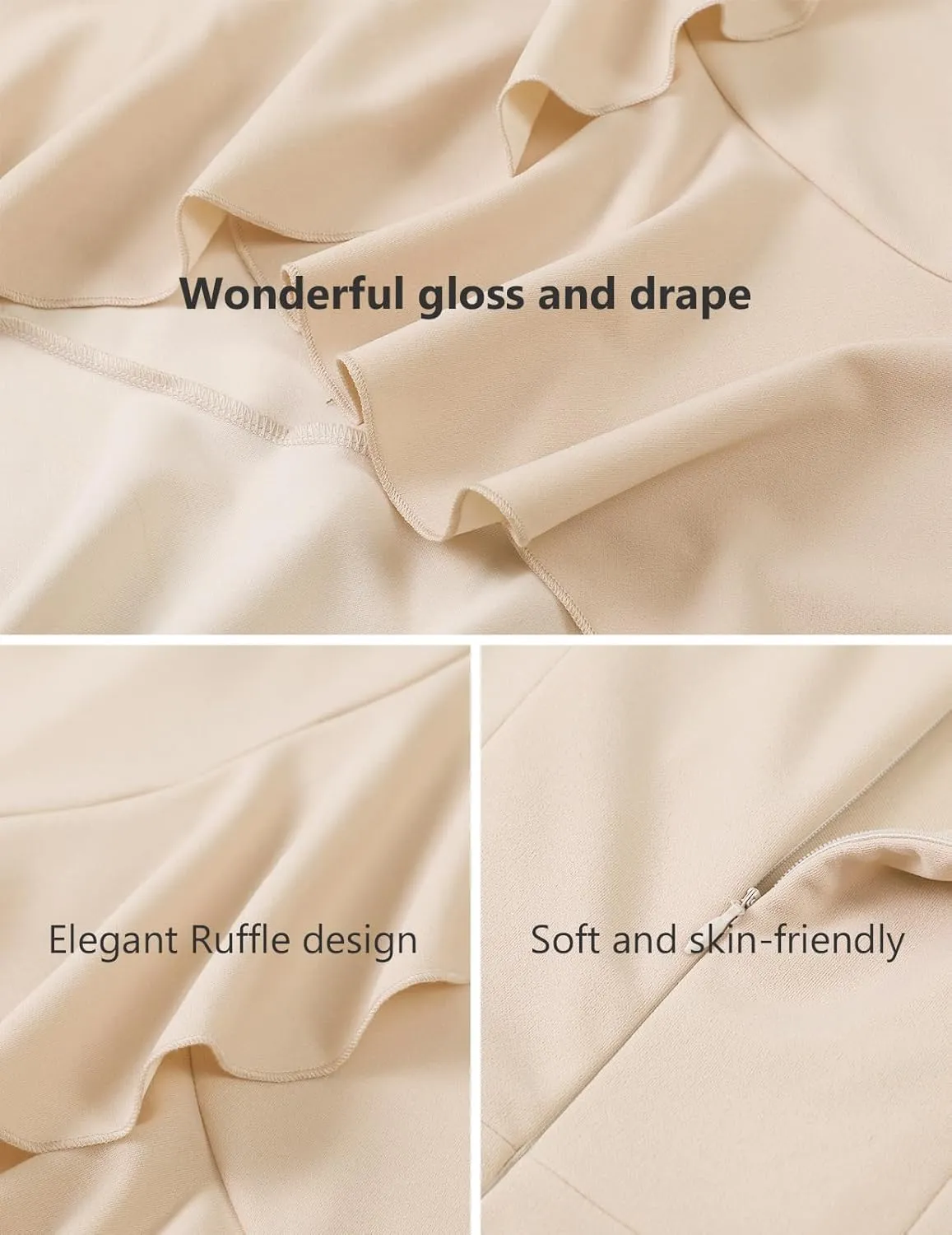 DRESSTELLS Women's Cocktail Dresses 2025, Formal Wedding Guest Ruffle Prom Party Evening Dress V-Neck Vintage Dress