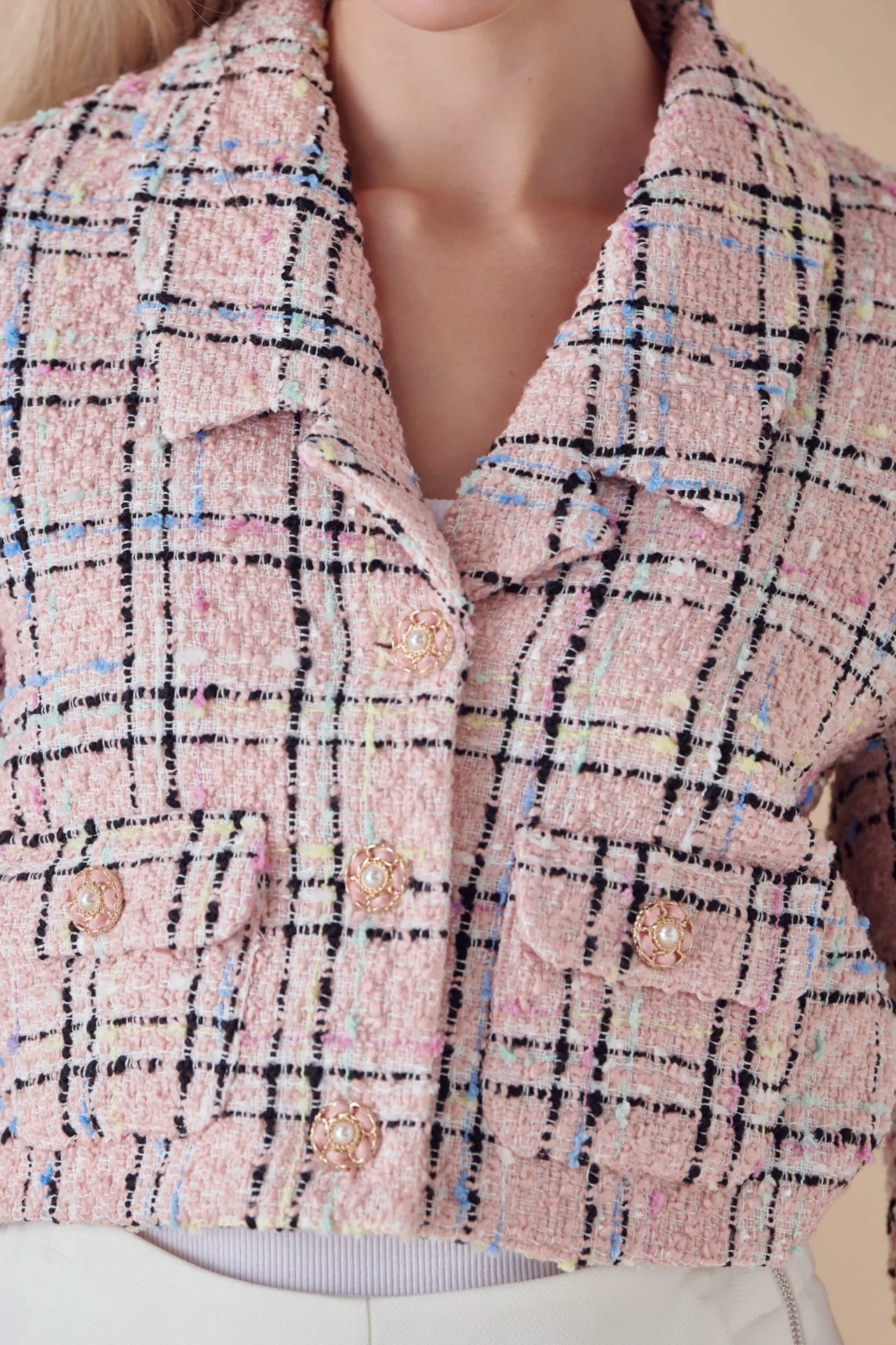 Endless Rose - Cropped Tweed Blazer