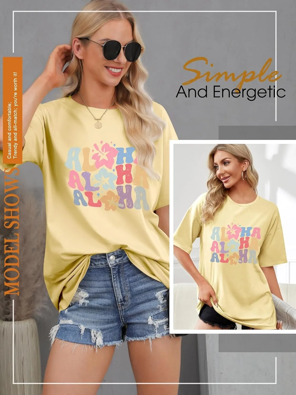 Hawaiian Shirts Women Oversized Aloha Shirt Flower Graphic Short Sleeve Family Vacation Beach T-Shirt Tops