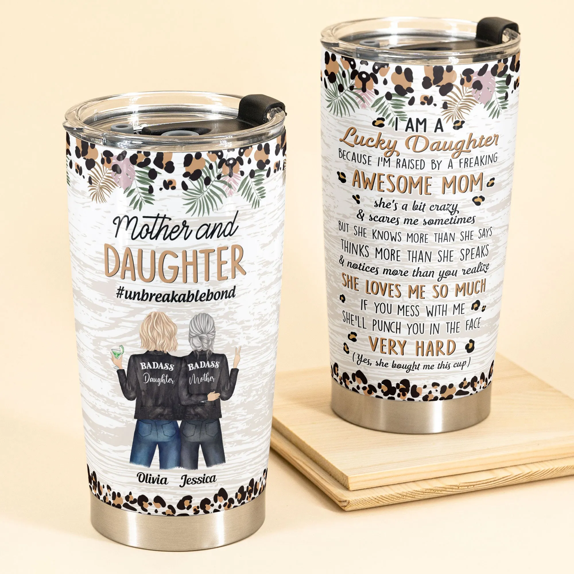 I Am A Lucky Daughter - Personalized Tumbler Cup - Birthday Gift For Daughter - From Mom, Mother