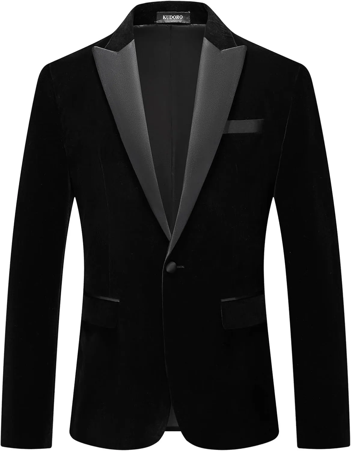 Mens Velvet Blazer Slim Fit Suit Jacket for Men Peaked Lapel One Button Tuxedo Blazer Wedding Prom Dinner
