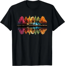 Nature Reflection Forest Trees Outdoor Wildlife T-Shirt