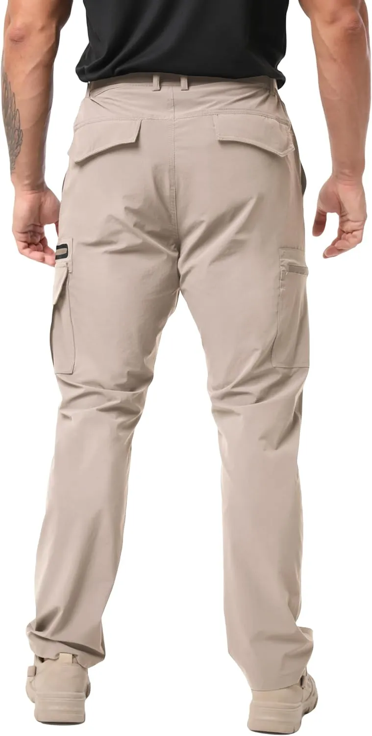 NATUVENIX Men's Lightweight Quick Dry Water Resistant Hiking Pants with Multiple Pockets and Stretchable Fabric