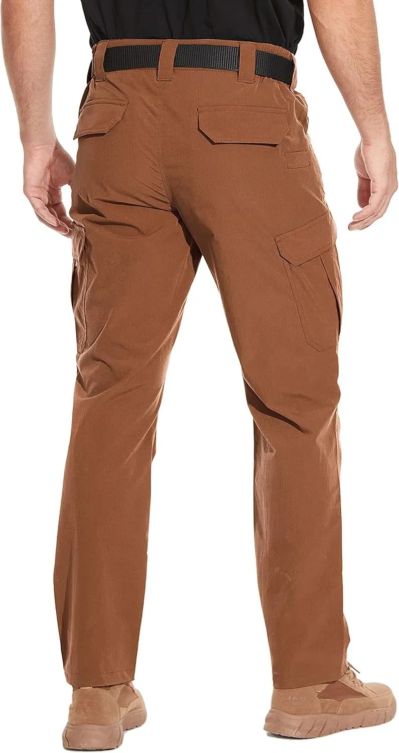 NATUVENIX Tactical Pants for Men, Water Resistant Hiking Cargo Pants Lightweight Outdoor Work Pants for Men Ripstop