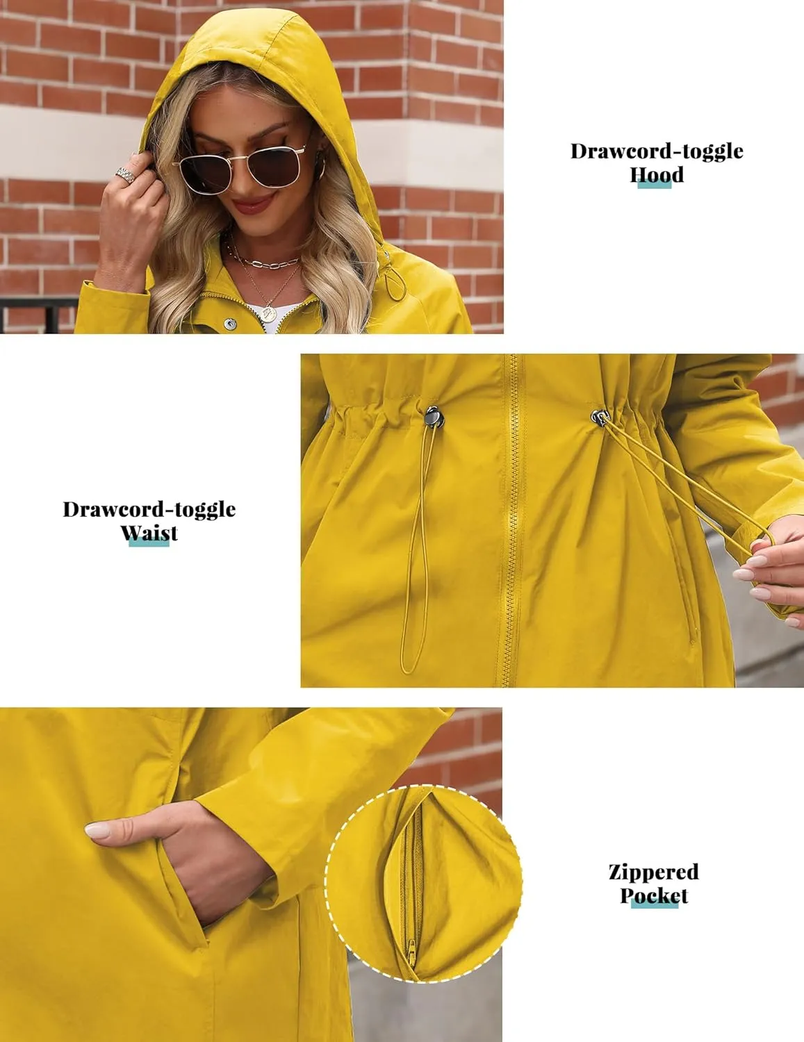 Raincoat Women Waterproof Long Hooded Rain Jacket Climbing Outdoor Trench Coats Windbreaker Travel Jacket