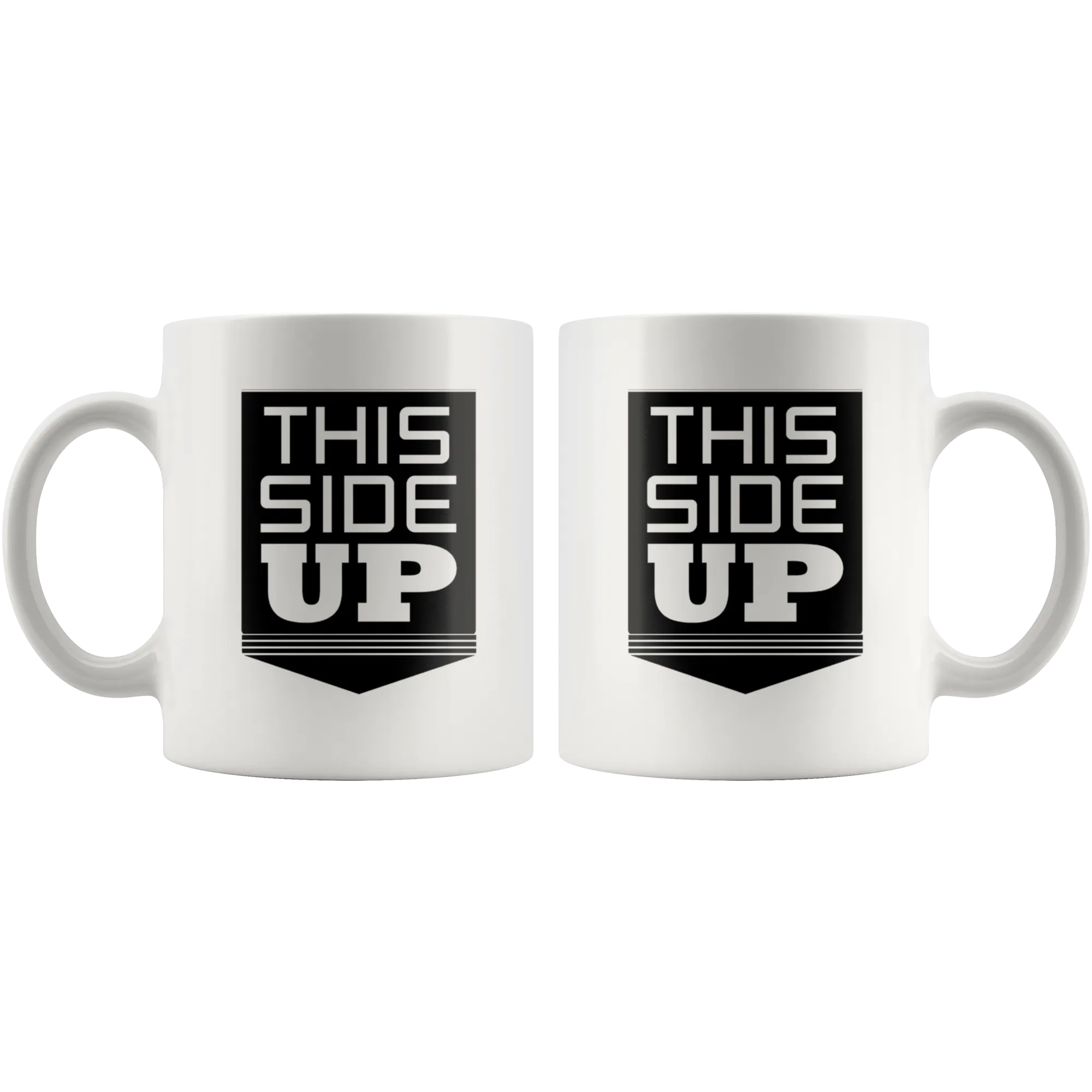 Sarcastic Coffee Mug - Humorous Present For Buddy - Ideal Gift For Friend, kids Or wife - Mug Slogan "This side up