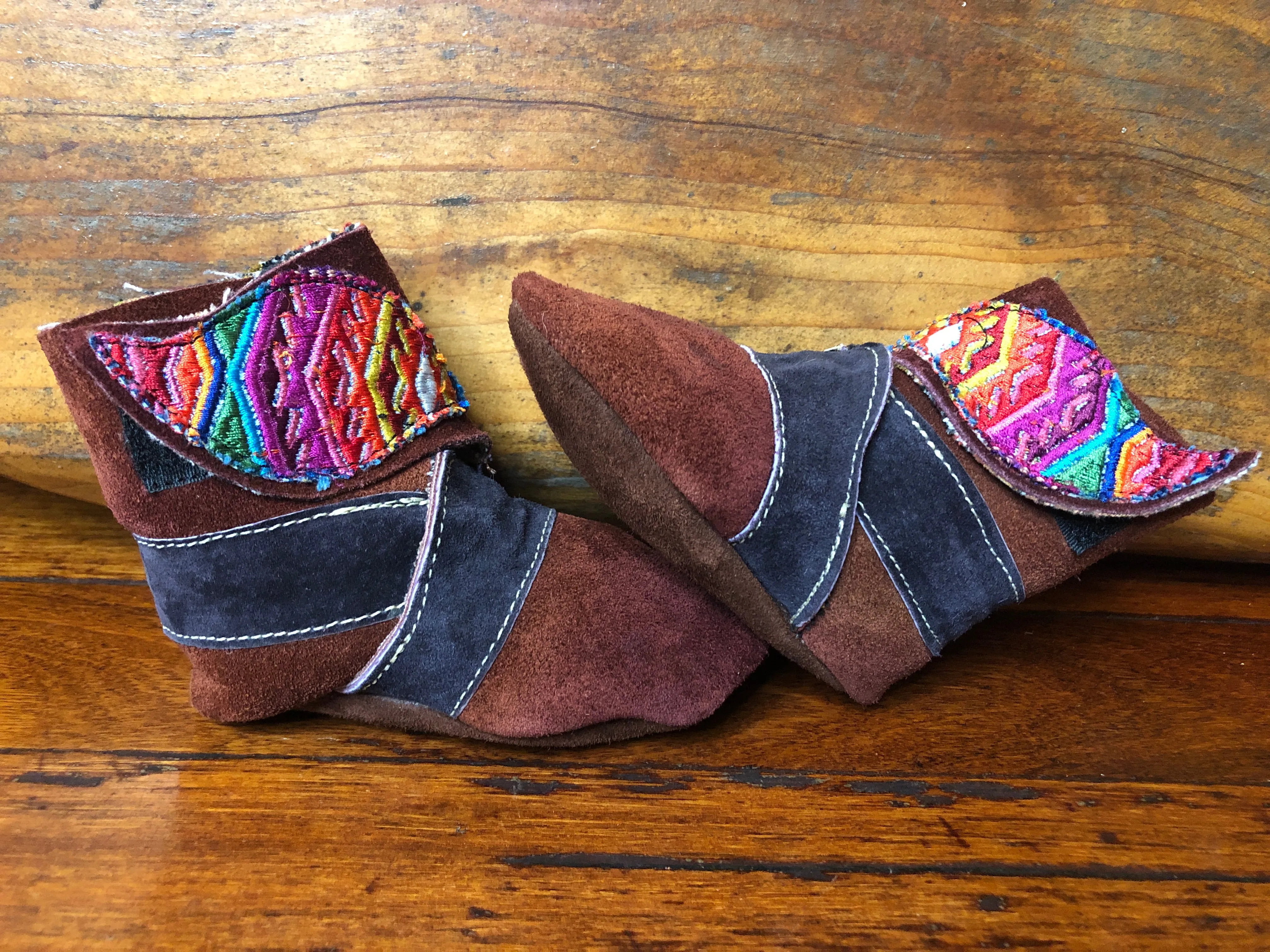 Size 19 Baby Ninja Boots - Brown and Black Rainbow Arrows