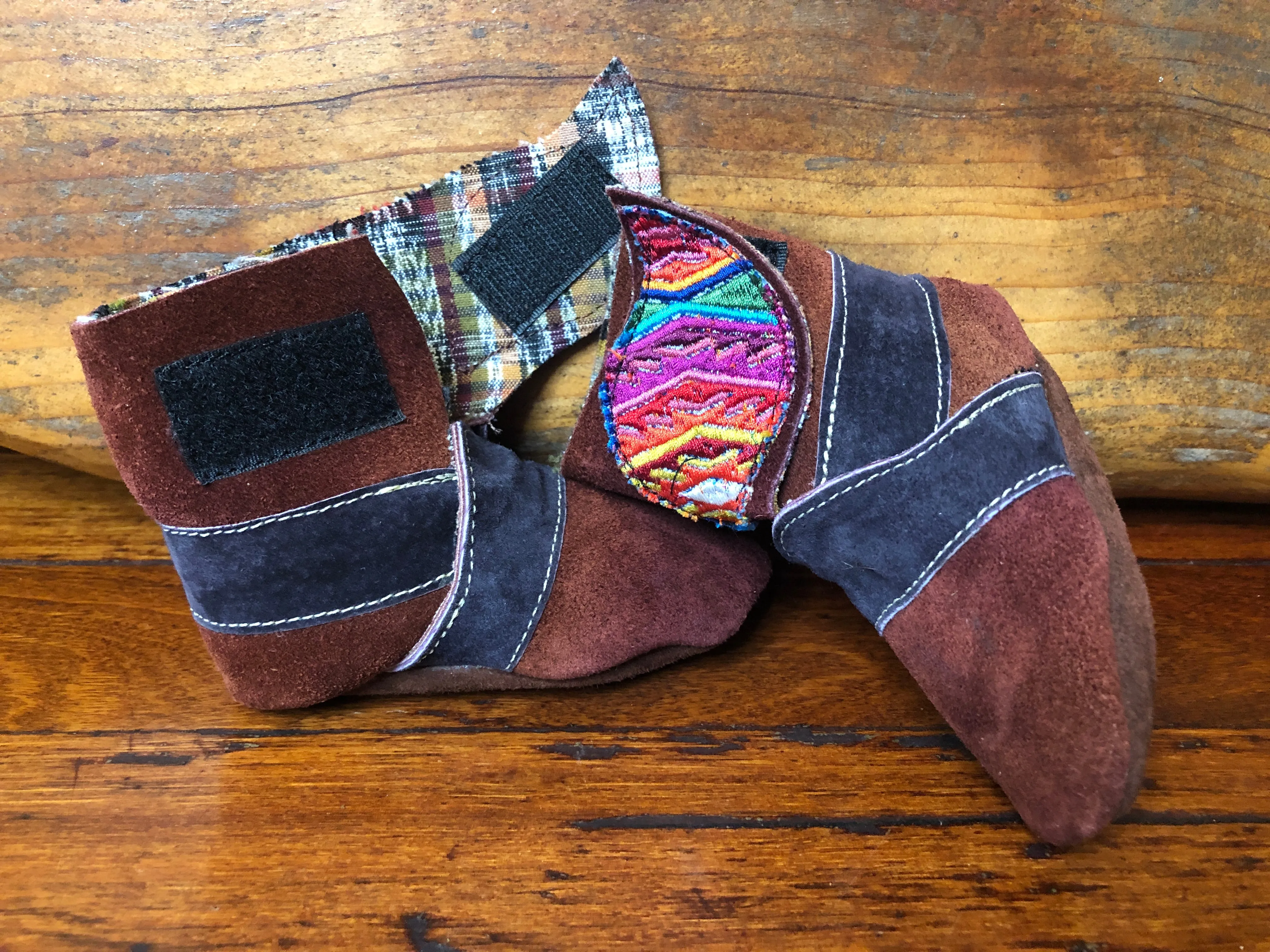 Size 19 Baby Ninja Boots - Brown and Black Rainbow Arrows