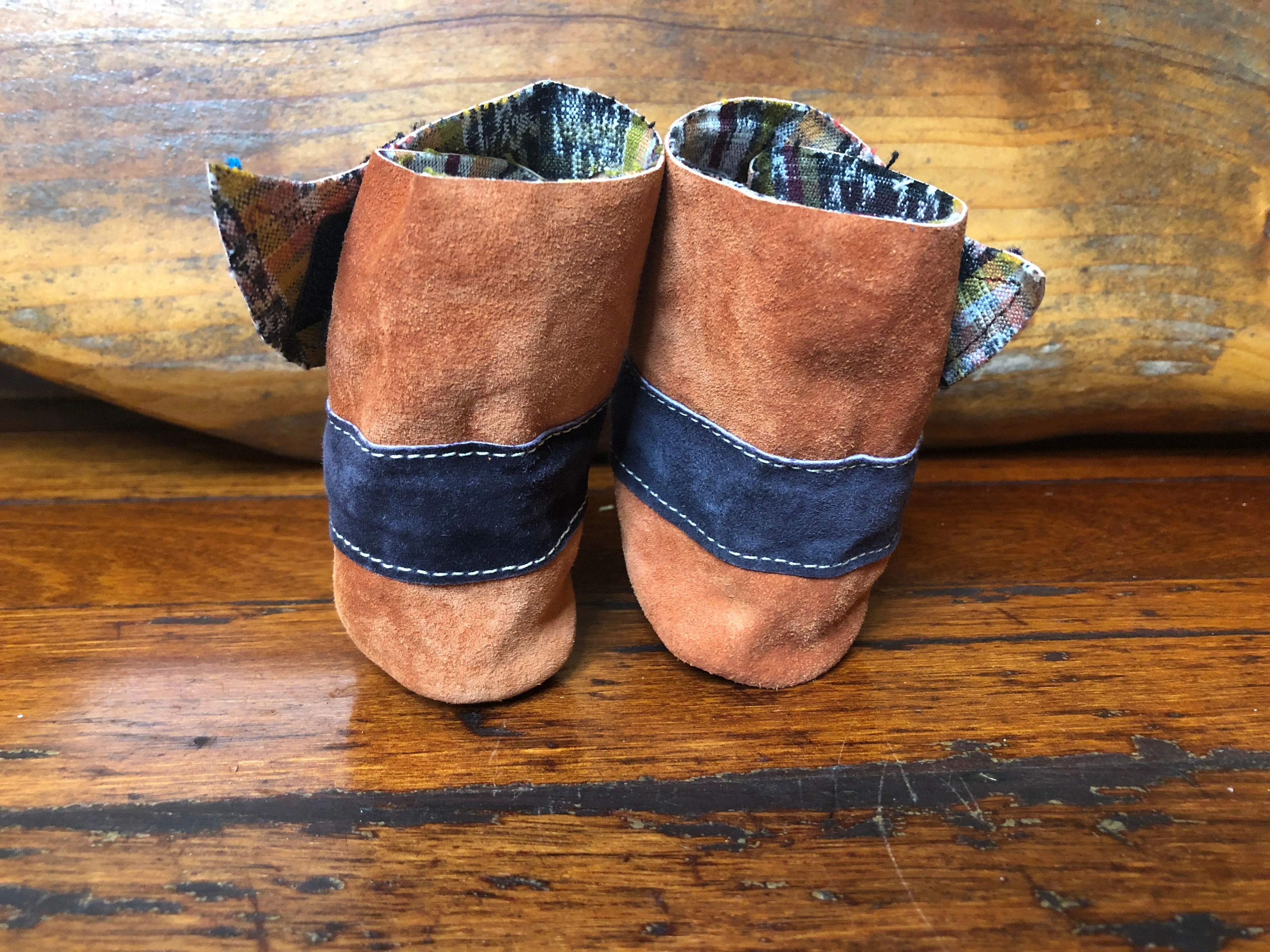 Size 19 Baby Ninja Boots - Orange, Black, Purple Flower