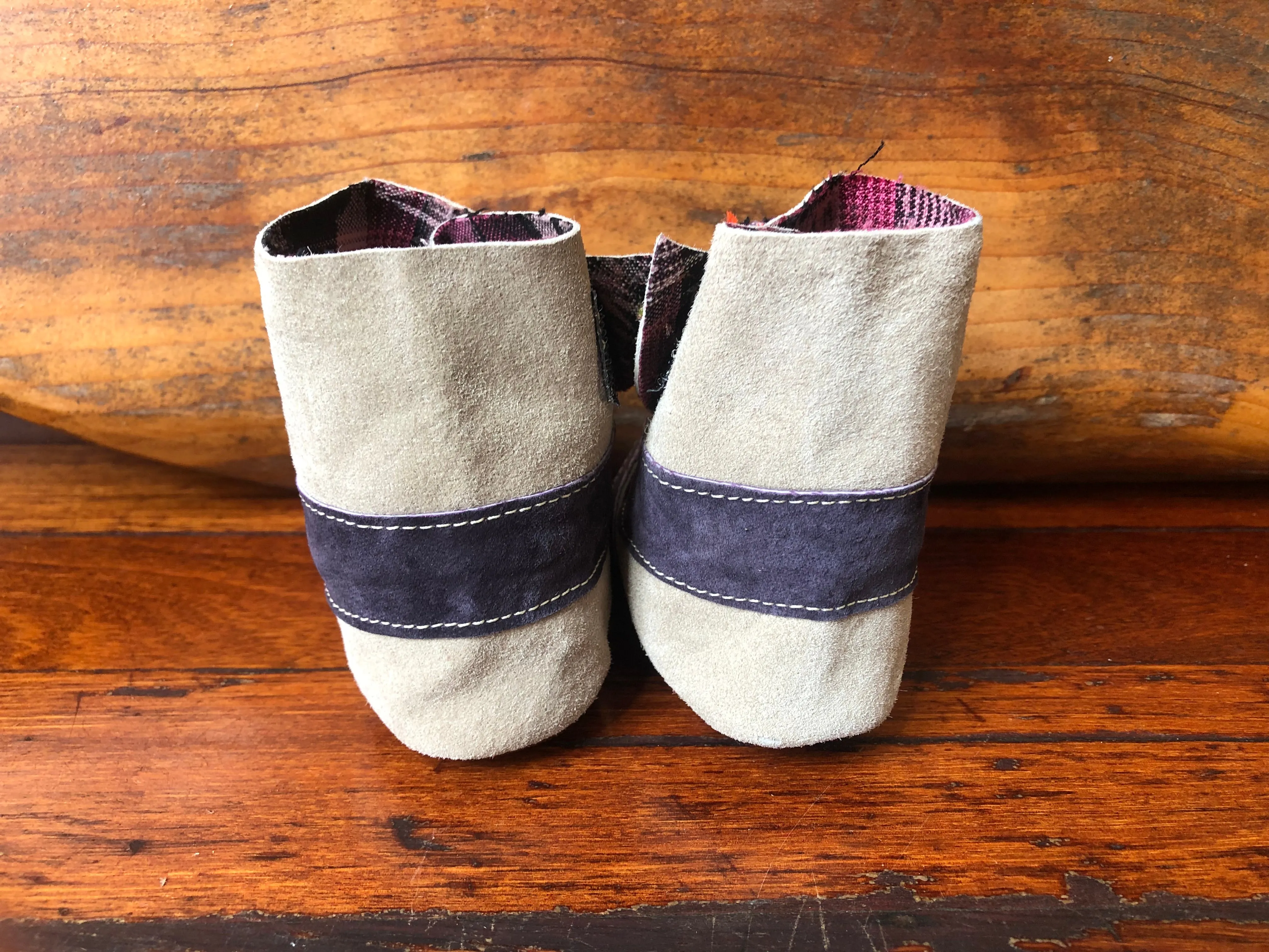 Size 21 Baby Ninja Boots - Tan and Dark Brown Bird