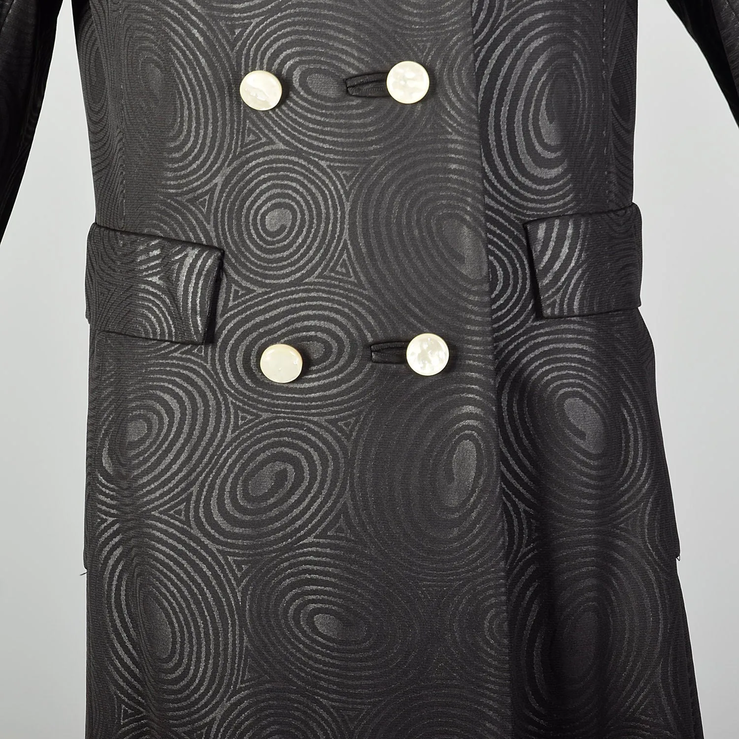 Small 1960s Black on Black Psychedelic Coat