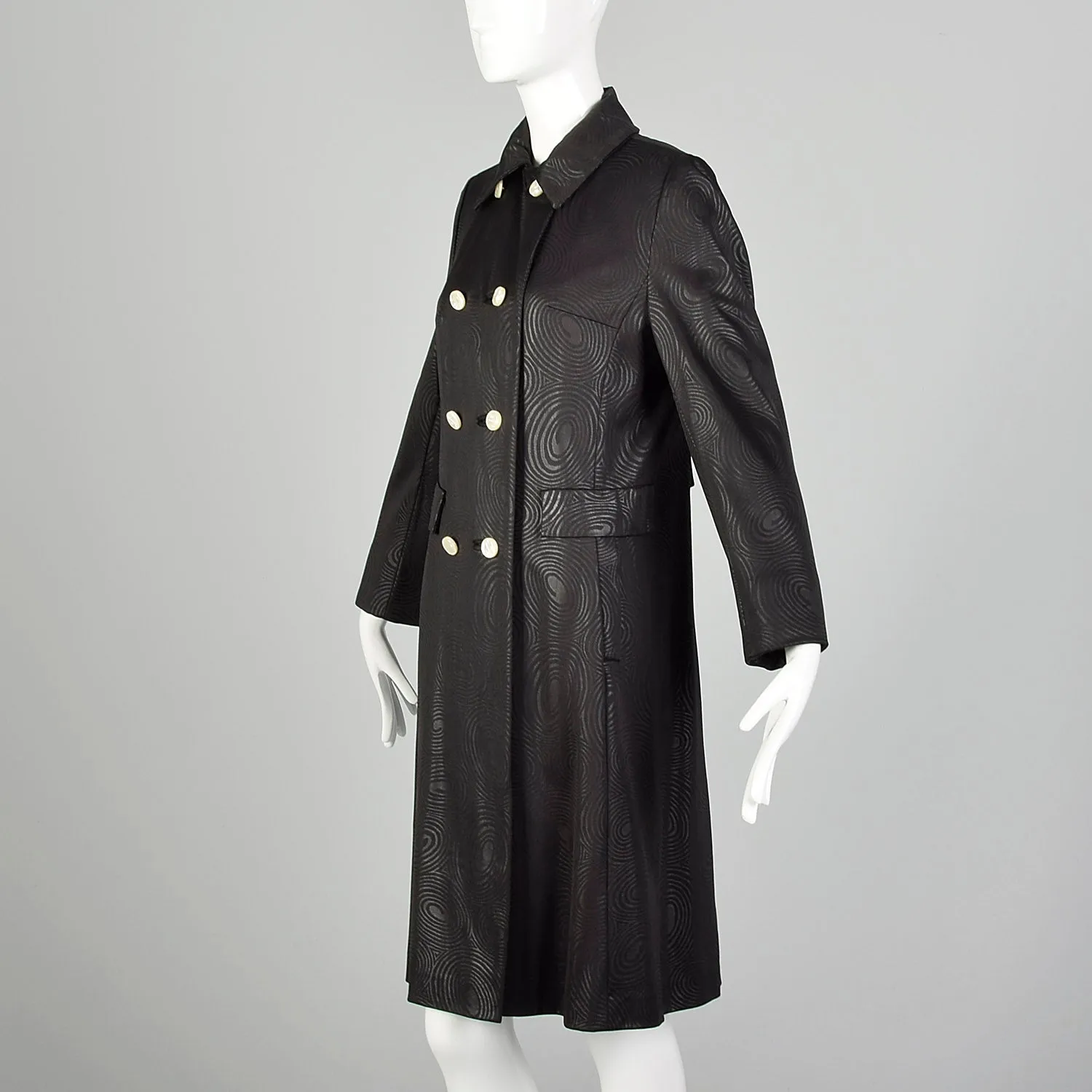 Small 1960s Black on Black Psychedelic Coat