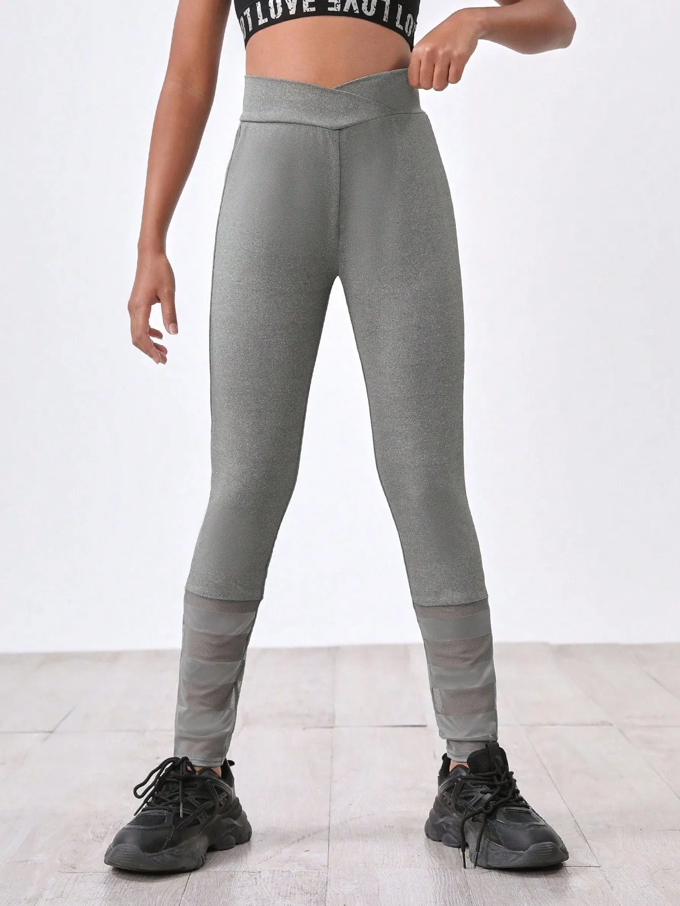 Stylish High Stretch Knitted Leggings for Tween Girls - Solid Color, Long Length