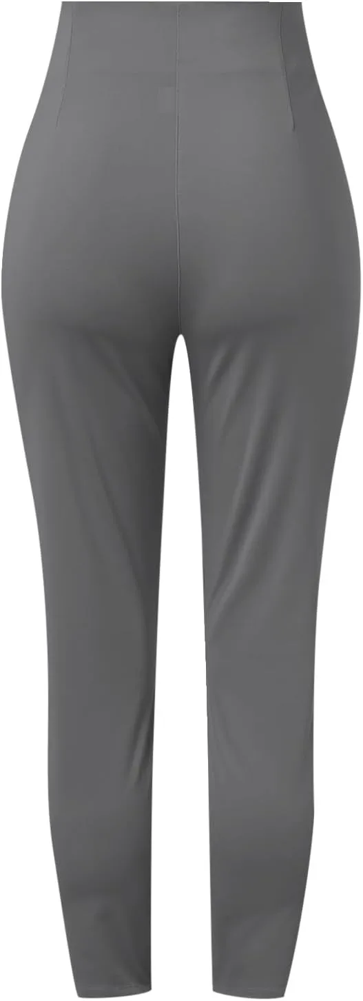 Tapered Pants Slim Fit Comfortable Straight Leg High Waisted Trousers Lightweight Casual Stretchy Classic Work Pants