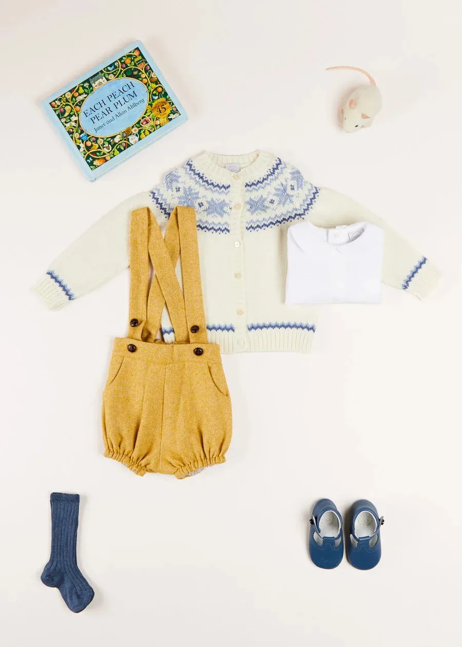 The Mustard Herringbon Bloomers Baby Boy Look