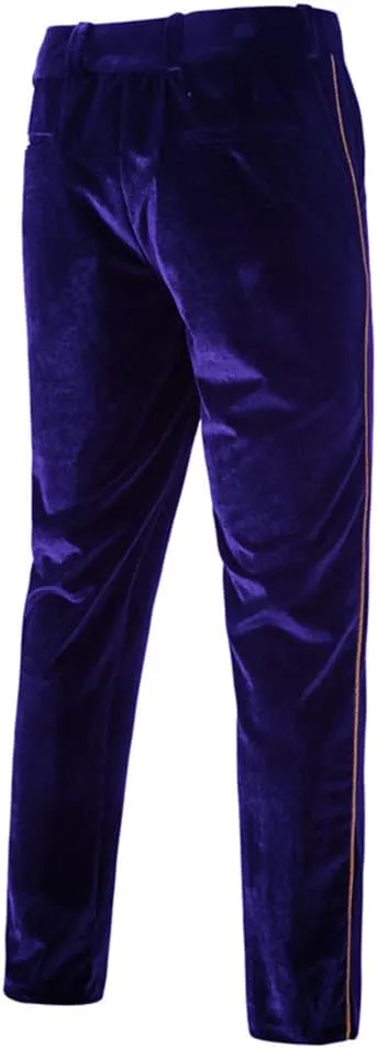 UNINUKOO Mens Suits Velvet 2 Piece Suit Slim Fit Double Breasted Formal Dinner Tuxedo (Order One Size Up)