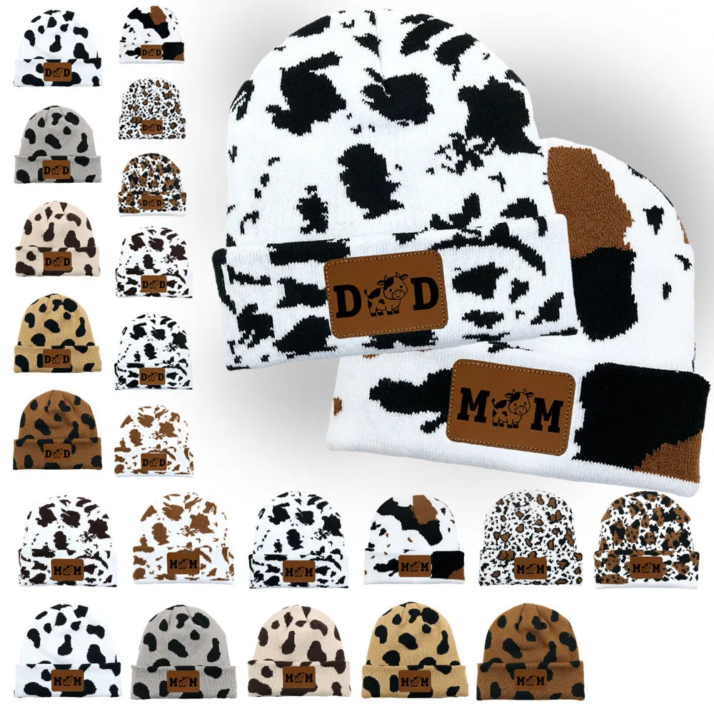Wholesale Knitted Hat MOM Cow DAD Woolen Hat