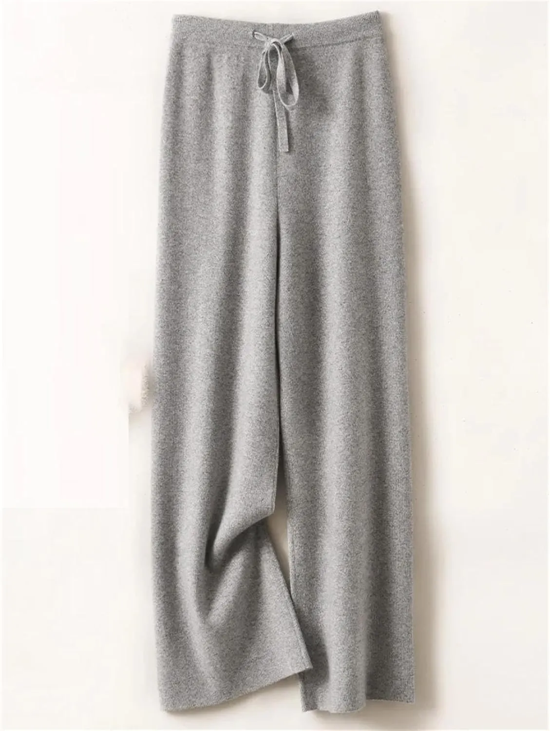 Women Wide Leg Wool Pants Elastic Waist Casual Loose Cashmere Trousers Wool Sweatpants