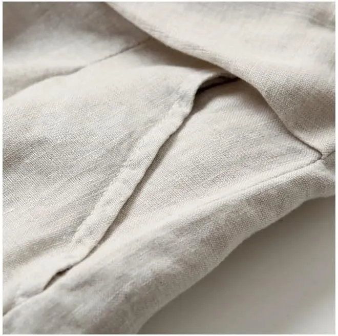 Women's Cotton Linen Palazzo Pants Wide Leg Flowy Loose Fit Gauze Casual Summer Outfit Elastic Waist with Pockets