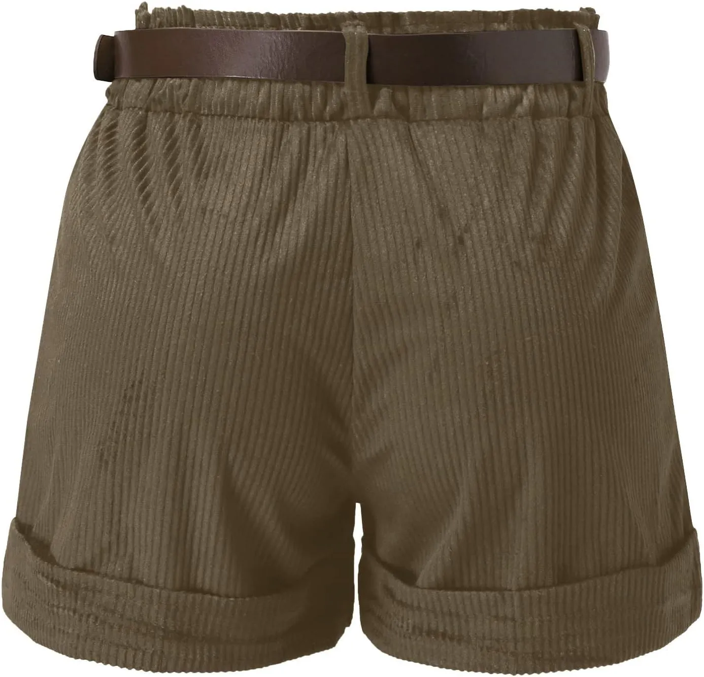 Womens Summer Shorts High Waisted Cuffed Hem Corduroy Shorts Wide Leg Lounge Baggy Short Pants with Pockets