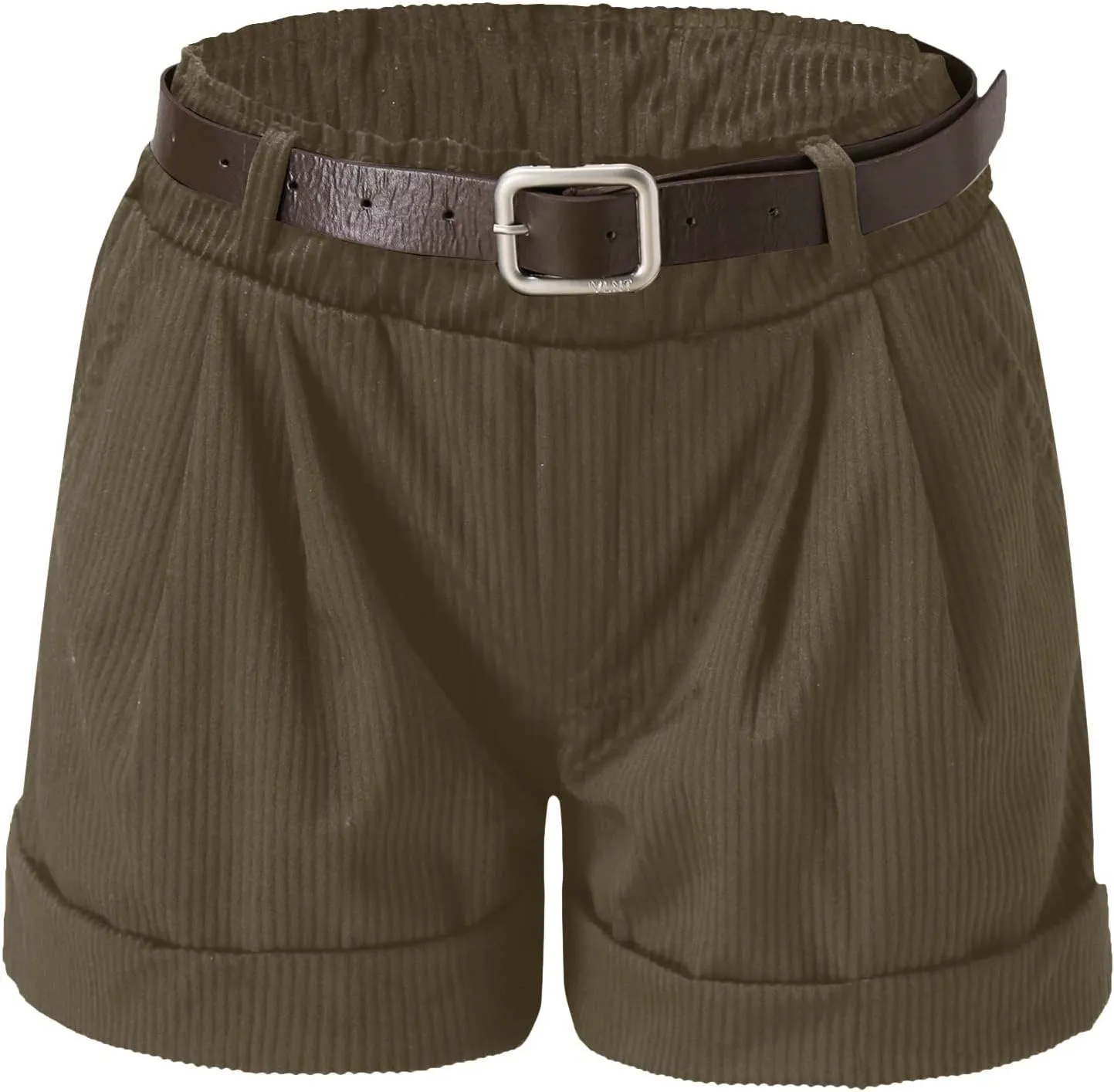 Womens Summer Shorts High Waisted Cuffed Hem Corduroy Shorts Wide Leg Lounge Baggy Short Pants with Pockets