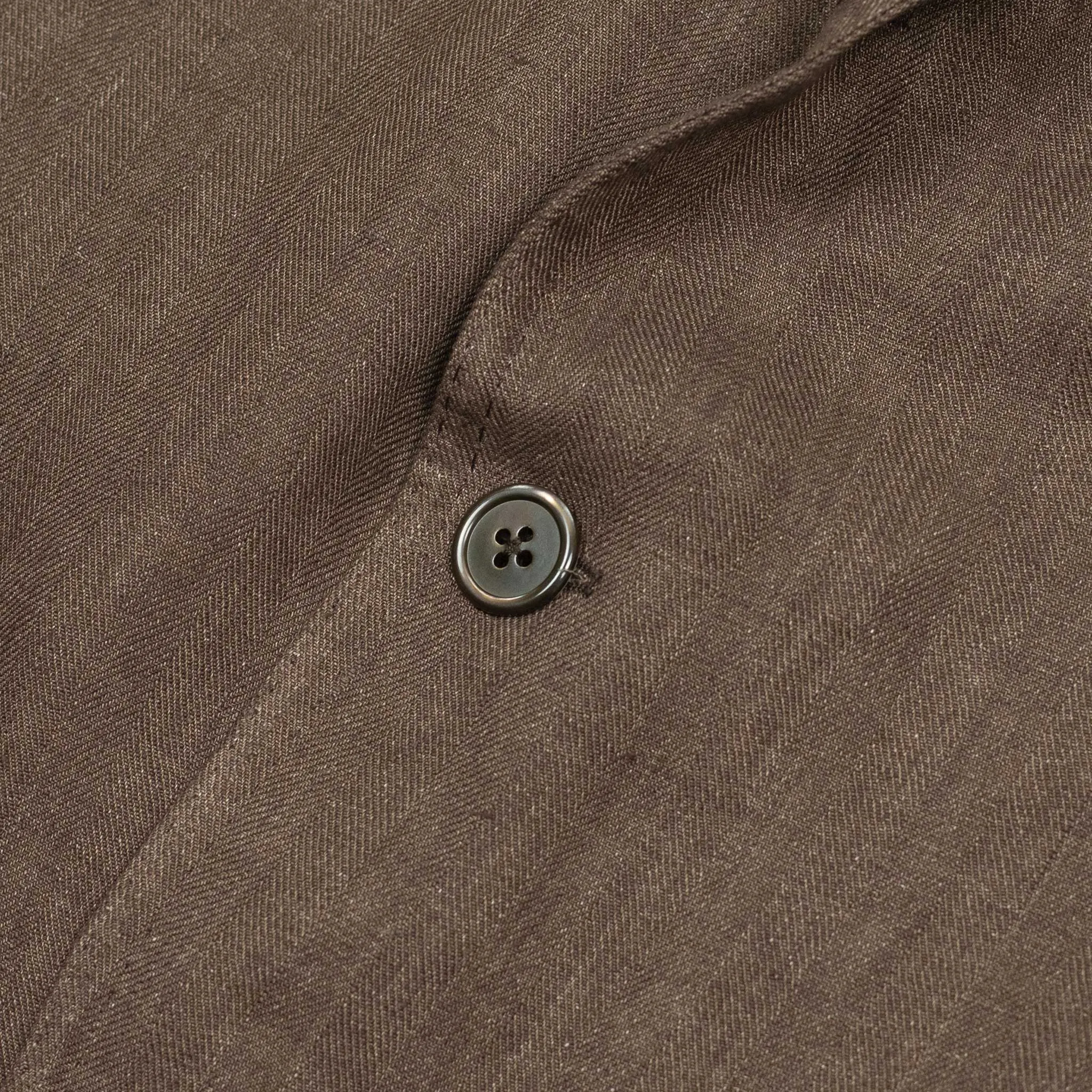 x Sartoria Carrara: ultra-light unlined sport coat in brown washed linen herringbone